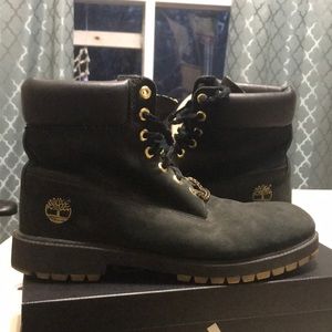 Black and Gold Size 12 Timberland Boots